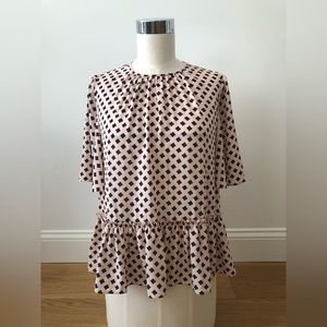 Kate Spade diamond print peplum swing top